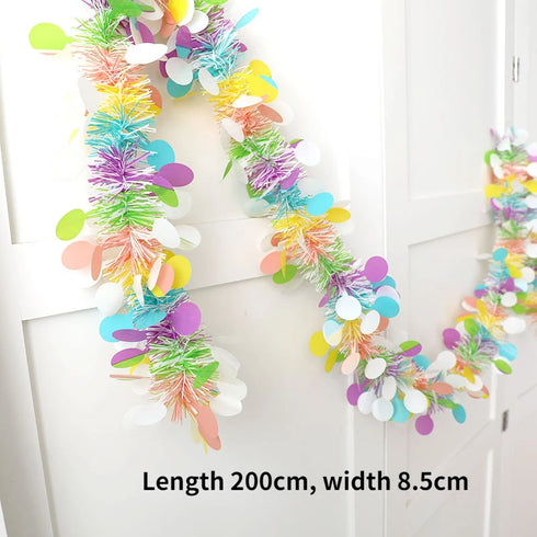 Lush 70.8" Faux Eucalyptus Garland with White Flowers