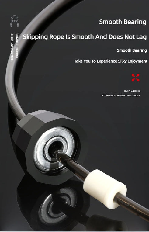 Adjustable Steel Wire Jump Rope - Tangle-Free Fitness & Workout Training