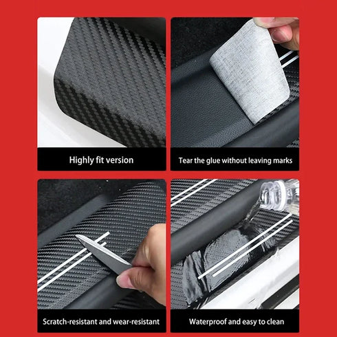 Universal Carbon Fiber Car Door Sill Protector – Durable & Stylish