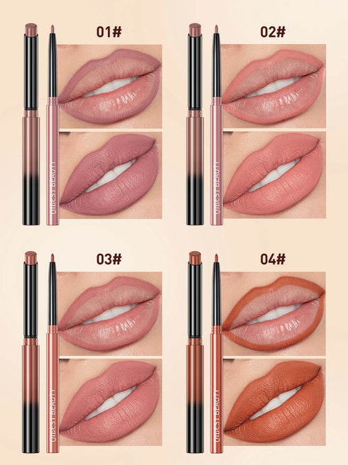 Matte Nude Lipstick Pen – Long-Lasting Waterproof Lip Liner Set