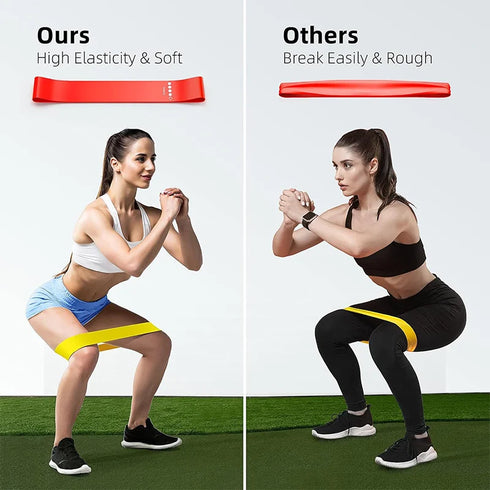 A 5-piece set of resistance bands for enhancing your exercise routine. It's perfect for leg squats, stretching, and improving flexibility and strength.