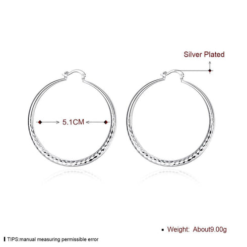 925 Sterling Silver Circle Hoop Earrings – 5CM Elegant Design