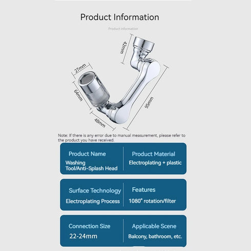 1080° Rotating Water Purification Faucet Filter – Kitchen Spray Head