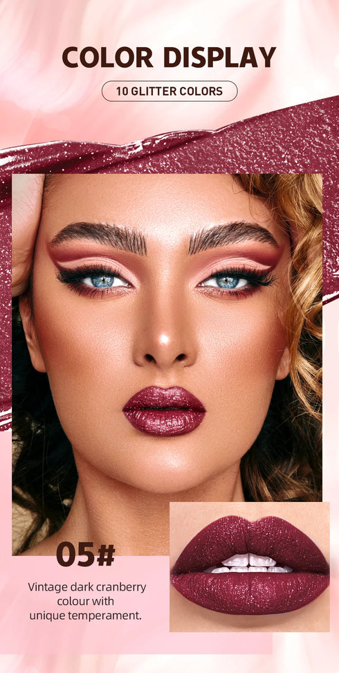 Shimmer Lip Gloss – Diamond Glitter & Waterproof