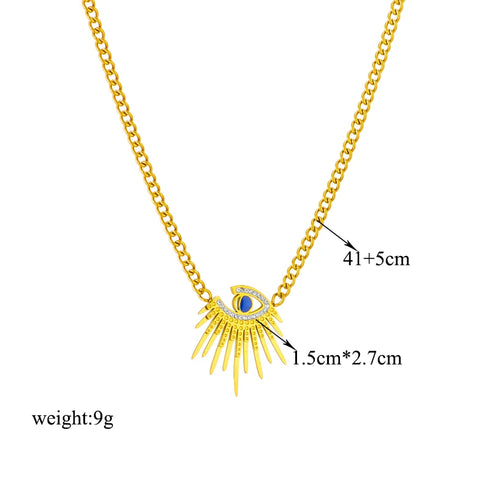 316L Stainless Steel Butterfly Moon Pendant Necklace