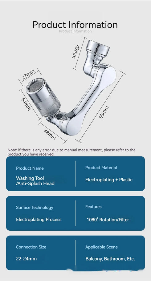 1080° Rotating Water Purification Faucet Filter – Kitchen Spray Head