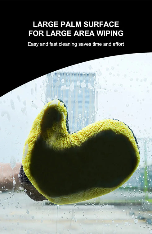 Double-Faced Coral Fleece Car Wash Glove for Auto Cleaning