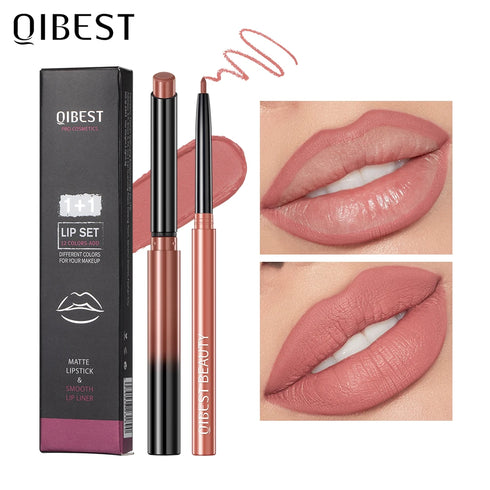 Matte Nude Lipstick Pen – Long-Lasting Waterproof Lip Liner Set