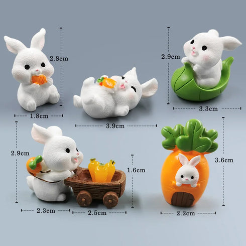 2025 Cute Easter Rabbit Figurine - DIY Fairy Garden Decor