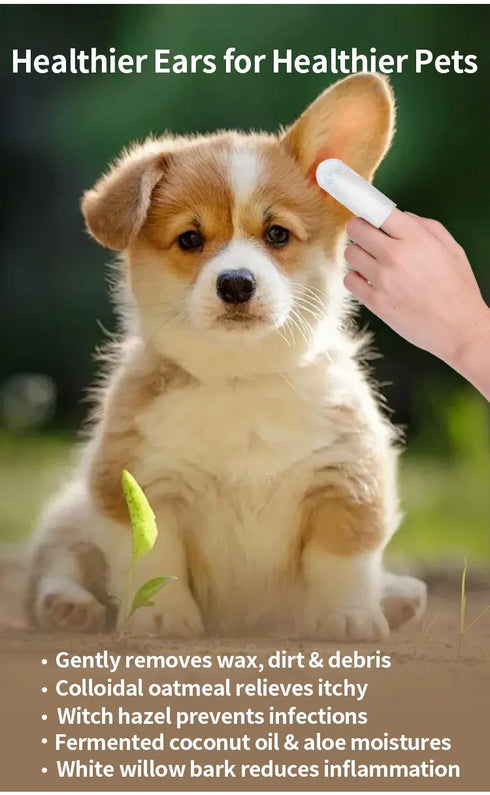 Ear Cleaning Wipes for Cats & Dogs - Mite Removal & Care