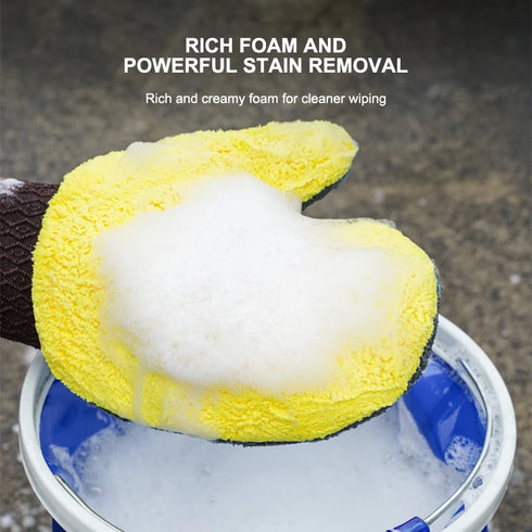 Double-Faced Coral Fleece Car Wash Glove for Auto Cleaning