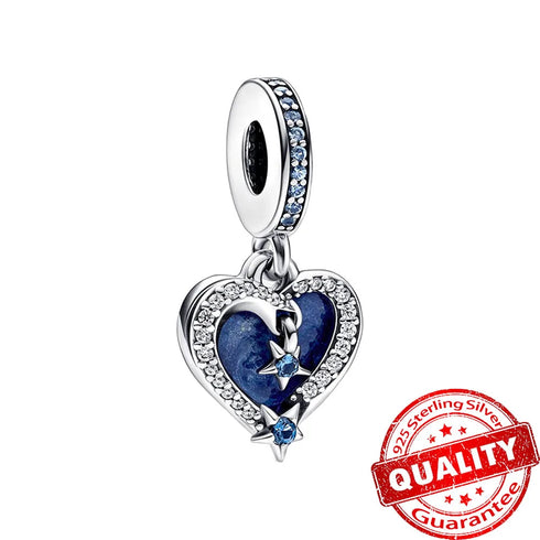 Authentic 925 Sterling Silver Star, Moon & Sun Charm