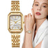 Luxury Square Quartz Watch for Women – Gold Plated Elegance