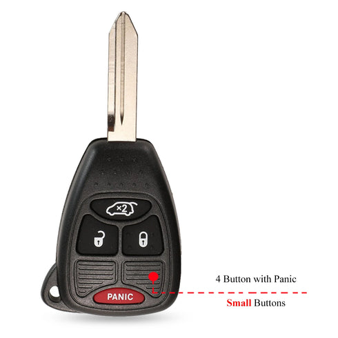 Jingyuqin Car Key Shell Case for Chrysler, Dodge, RAM, Jeep - 2/3/4/5/6 Buttons