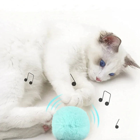 Smart Plush Electric Catnip Toy – Touch-Activated Squeak Ball