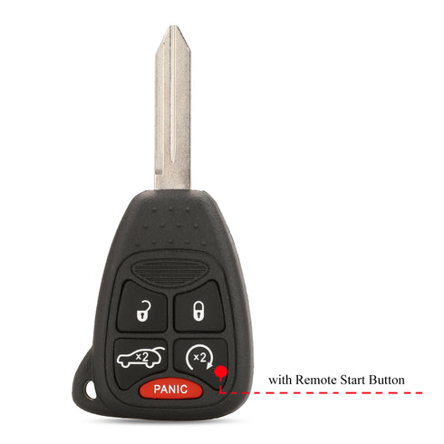 Jingyuqin Car Key Shell Case for Chrysler, Dodge, RAM, Jeep - 2/3/4/5/6 Buttons