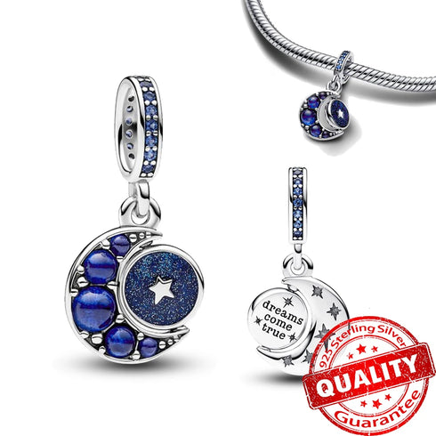 Authentic 925 Sterling Silver Star, Moon & Sun Charm