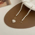 Elegant Pearl Heart Pendant Necklace – Luxury Korean Jewelry