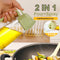 Transparent 2-in-1 spray and pour oil bottle for kitchen use, perfect for controlled oil application.