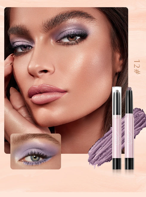12-Color Pearlescent Eyeshadow & Eyeliner Pencil – Waterproof & Long-Lasting