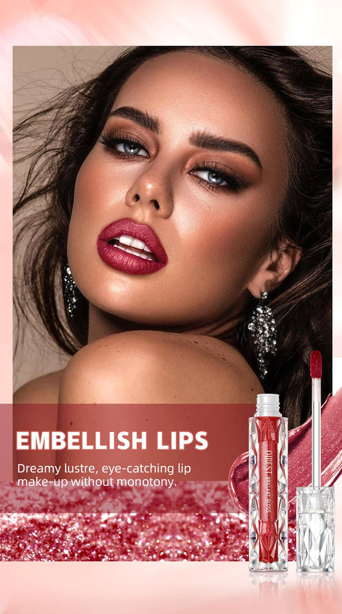 Shimmer Lip Gloss – Diamond Glitter & Waterproof