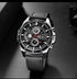 Men's Sports Style Quartz Watch – 46mm Leather Racing Design