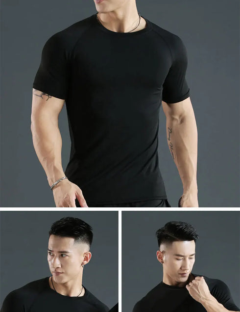 Men's Quick-Dry Sports T-Shirt - Fitted Gym & Running Top