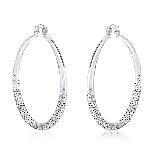 925 Sterling Silver Circle Hoop Earrings – 5CM Elegant Design