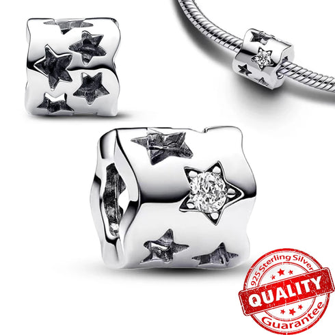 Authentic 925 Sterling Silver Star, Moon & Sun Charm