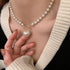 Elegant Pearl Heart Pendant Necklace – Luxury Korean Jewelry