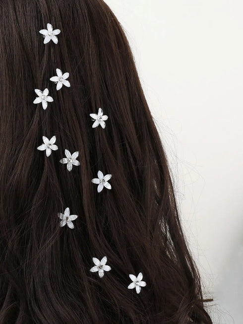 10pcs Mini Flower Hair Claw Clips – Stylish Everyday Hair Accessories