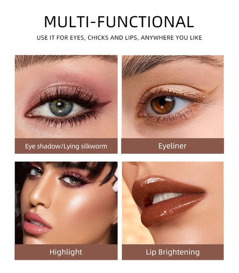 12-Color Pearlescent Eyeshadow & Eyeliner Pencil – Waterproof & Long-Lasting