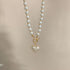 Elegant Pearl Heart Pendant Necklace – Luxury Korean Jewelry