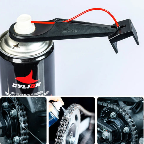 Motorcycle Chain Oiler & Cleaner Tool - Mess-Free Chain Wax & Lube Attachment