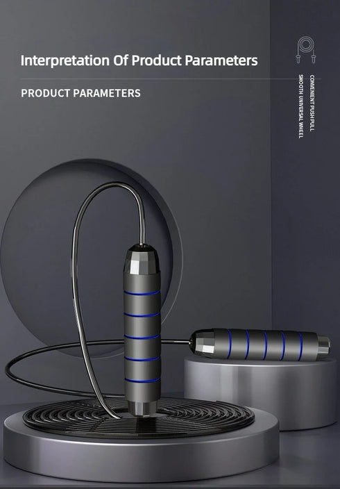 Adjustable Steel Wire Jump Rope - Tangle-Free Fitness & Workout Training