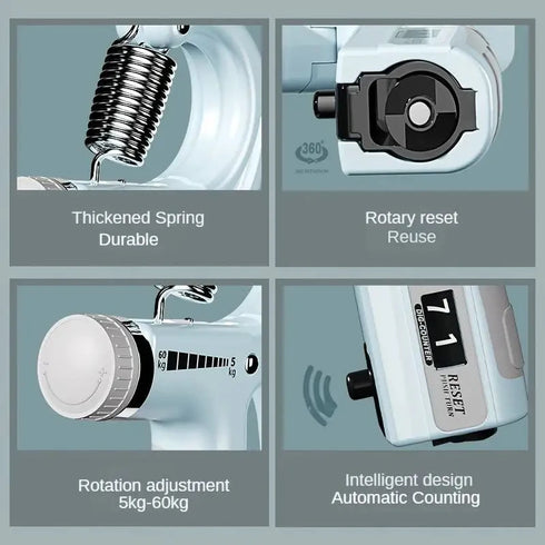 5-60kg Adjustable Hand Grip Strengthener - Wrist & Forearm Exerciser