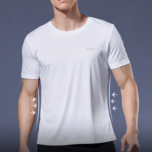 Men's Summer Quick Dry Gym T-Shirt - Oversized Fitness & Running Jersey