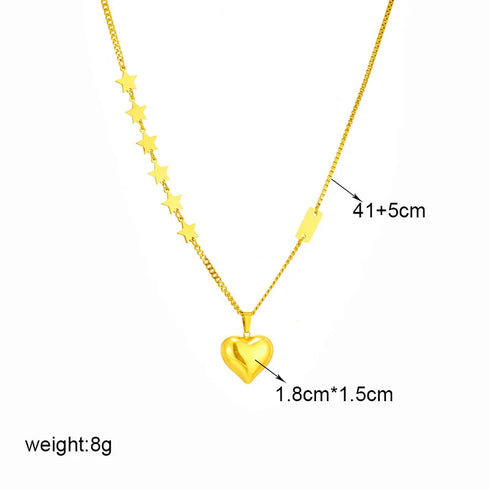 316L Stainless Steel Butterfly Moon Pendant Necklace