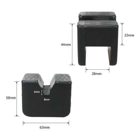 Car Lift Jack Stand Rubber Pads - Universal Slotted Frame Rail Adapter