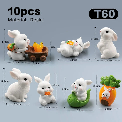 2025 Cute Easter Rabbit Figurine - DIY Fairy Garden Decor