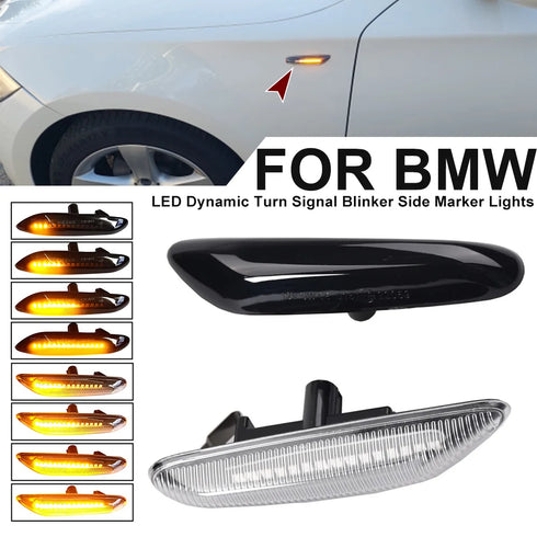 Sequential LED Turn Signal Side Marker Lights for BMW 1, 3, 5 Series
