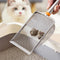 Stainless steel cat litter scoop with fine mesh sifting design.