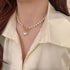 Elegant Pearl Heart Pendant Necklace – Luxury Korean Jewelry