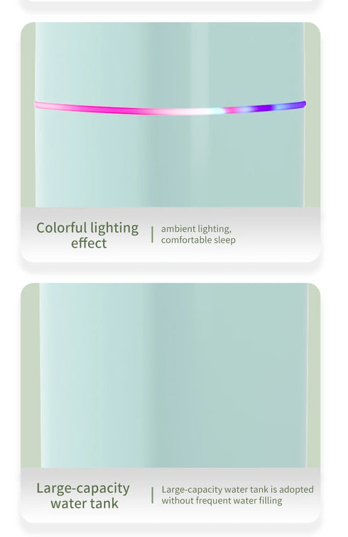 600ml USB Air Humidifier with Double Spray Ports & Essential Oil Diffuser