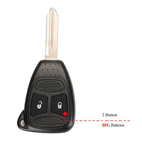 Jingyuqin Car Key Shell Case for Chrysler, Dodge, RAM, Jeep - 2/3/4/5/6 Buttons