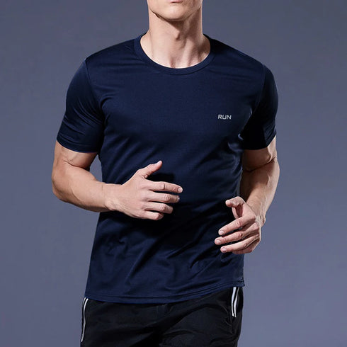Men's Summer Quick Dry Gym T-Shirt - Oversized Fitness & Running Jersey