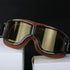 Windproof Retro Motorcycle Glasses - Folding Leather Sunglasses