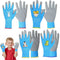 Waterproof kids garden gloves with colorful design and non-slip grip.