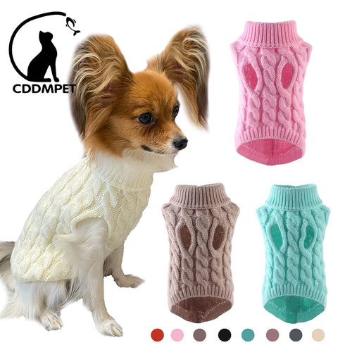 Warm Knitted Dog Sweater - Turtleneck for Small Pets