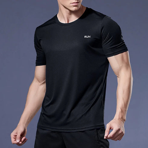 Men's Summer Quick Dry Gym T-Shirt - Oversized Fitness & Running Jersey